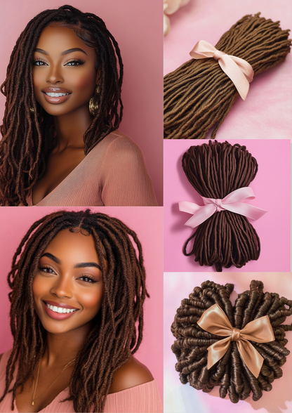 Brown Synthetic Crochet locs bundles