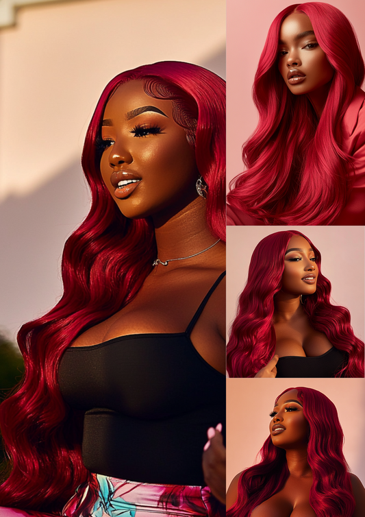 Vibrant Red 100% Human Hair Wig