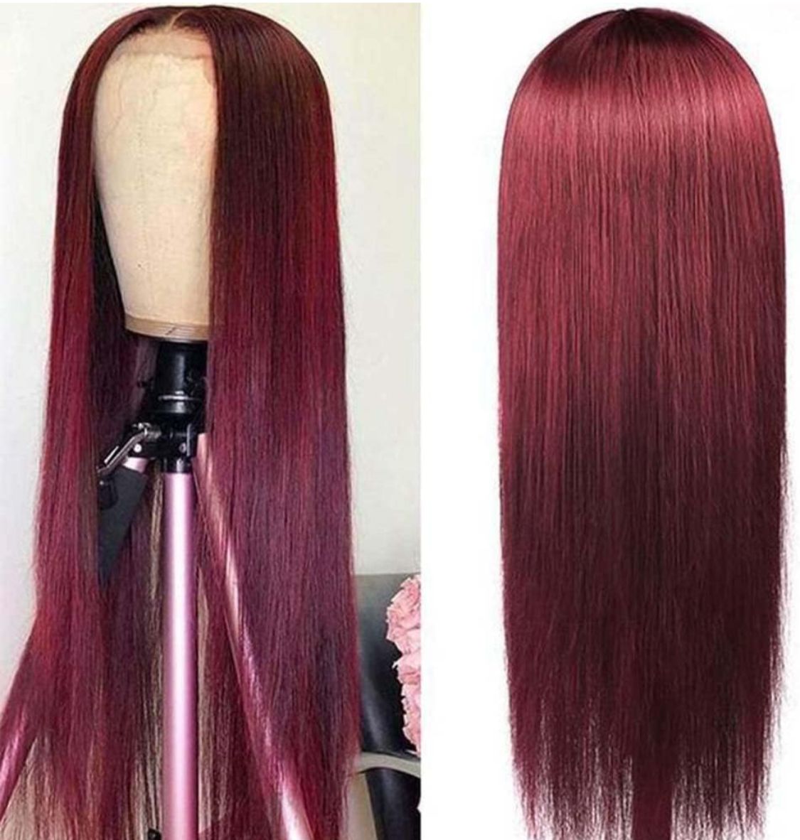 Burgundy 100% Human Hair Wig