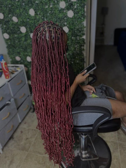 Red Crochet Synthetic Locs bundles