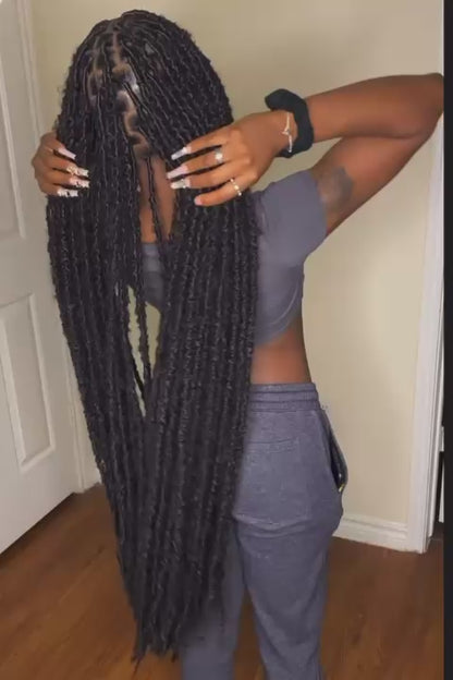 Black synthetic crochet loc bundles